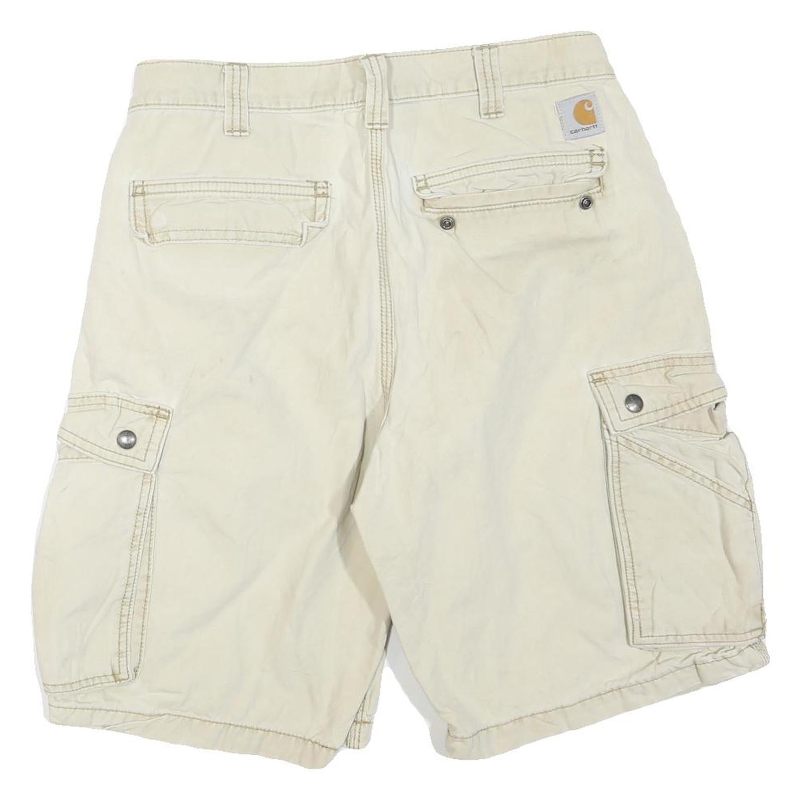 CARHARTT Mens Shorts Beige Relaxed Fit Cargo M W32 Durable Cotton Blend