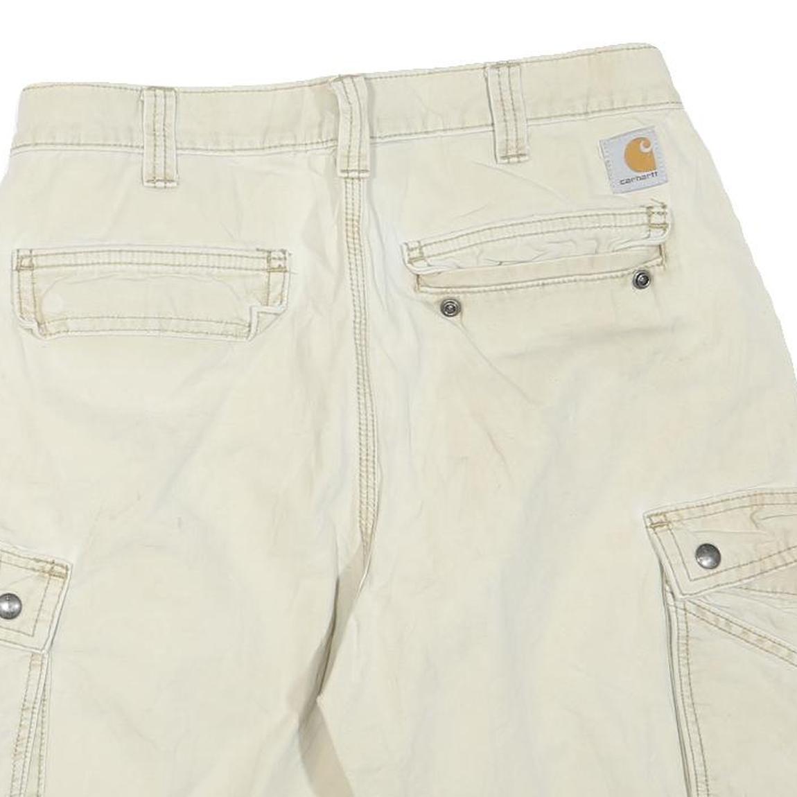 CARHARTT Mens Shorts Beige Relaxed Fit Cargo M W32 Durable Cotton Blend