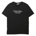 CALVIN KLEIN Mens Black T-Shirt L Short Sleeve Crew Neck Logo Print