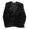 PAUL ALEXANDER Womens Black Velvet Long Sleeve V-Neck Top S Elegant Soft Feel