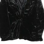 PAUL ALEXANDER Womens Black Velvet Long Sleeve V-Neck Top S Elegant Soft Feel