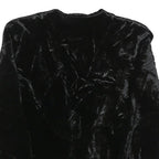 PAUL ALEXANDER Womens Black Velvet Long Sleeve V-Neck Top S Elegant Soft Feel