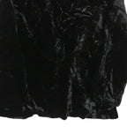PAUL ALEXANDER Womens Black Velvet Long Sleeve V-Neck Top S Elegant Soft Feel