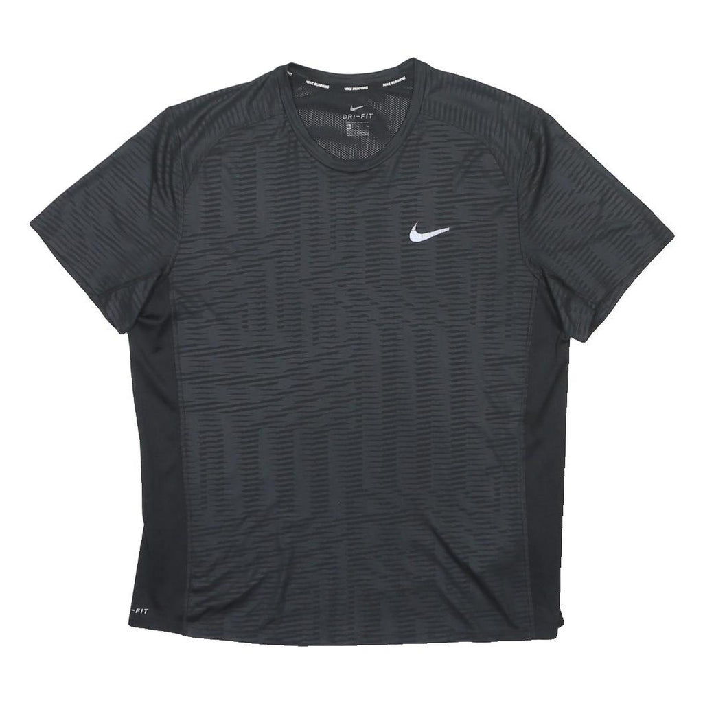 NIKE Mens Black Graphic T-Shirt L Short Sleeve Crew Neck Sports Gym Casual
