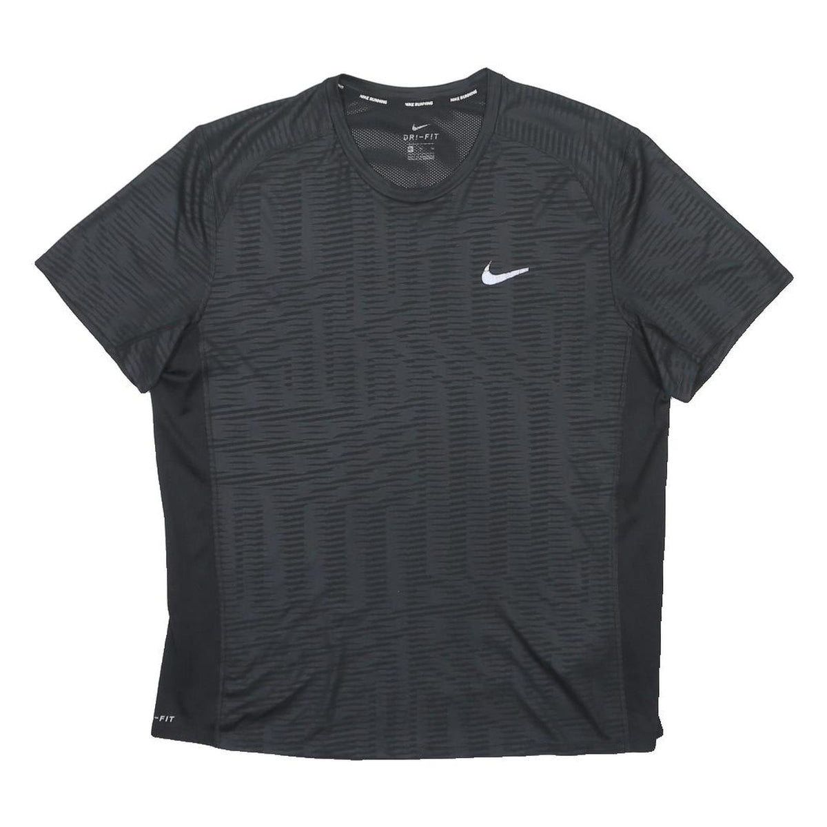 NIKE Mens Black Graphic T-Shirt L Short Sleeve Crew Neck Sports Gym Casual