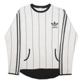 ADIDAS Mens White & Black Plain Jumper Crew Neck Basic Knit M Sweatshirt