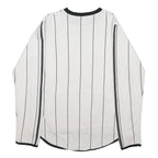 ADIDAS Mens White & Black Plain Jumper Crew Neck Basic Knit M Sweatshirt