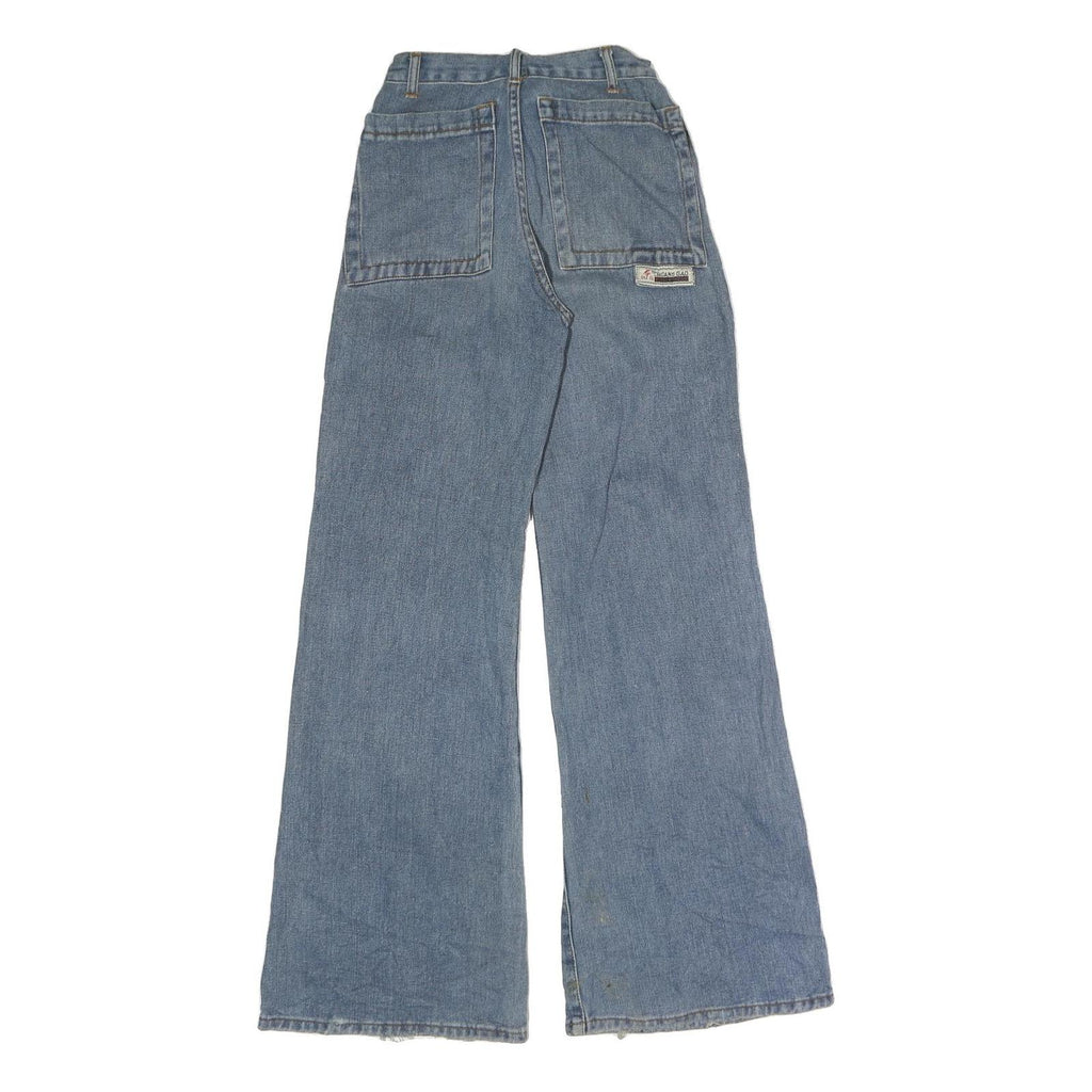 CHUANG GAO Womens Regular Blue Denim Jeans Wide-Leg Cotton Zip W22 L32