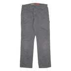DICKIES Mens Cotton Blend Grey Regular Straight Trousers W32 L32 Workwear