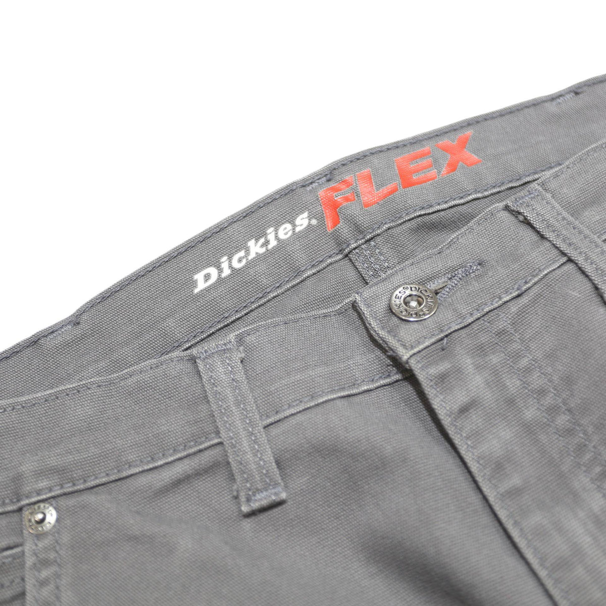 DICKIES Mens Cotton Blend Grey Regular Straight Trousers W32 L32 Workwear