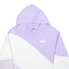 PUMA Womens Purple & White Colourblock Pullover Hoodie XS Casual Cotton Blend