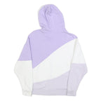 PUMA Womens Purple & White Colourblock Pullover Hoodie XS Casual Cotton Blend