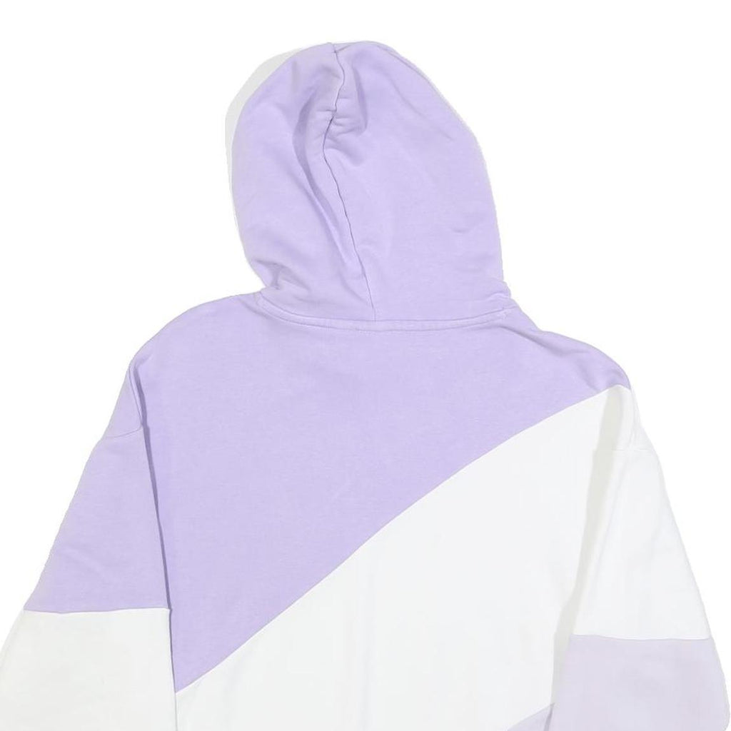 PUMA Womens Purple & White Colourblock Pullover Hoodie XS Casual Cotton Blend