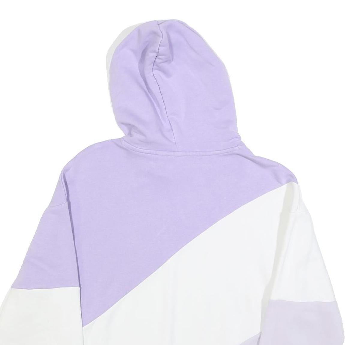 PUMA Womens Purple & White Colourblock Pullover Hoodie XS Casual Cotton Blend