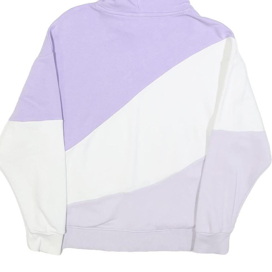 PUMA Womens Purple & White Colourblock Pullover Hoodie XS Casual Cotton Blend