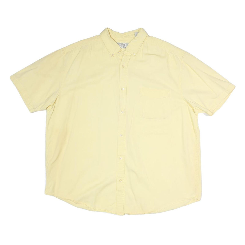 PENMAN Mens Yellow Cotton Shirt XL Button Down Short Sleeve Casual Summer