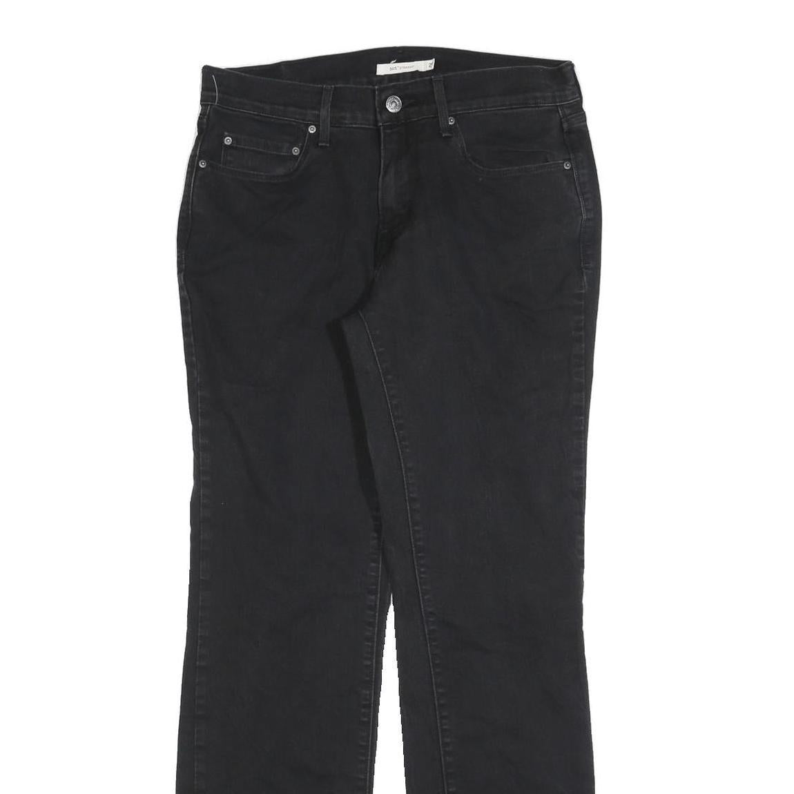 LEVI'S 505 Womens Black Regular Straight Denim Raw W29 L32 Classic Zip Jeans