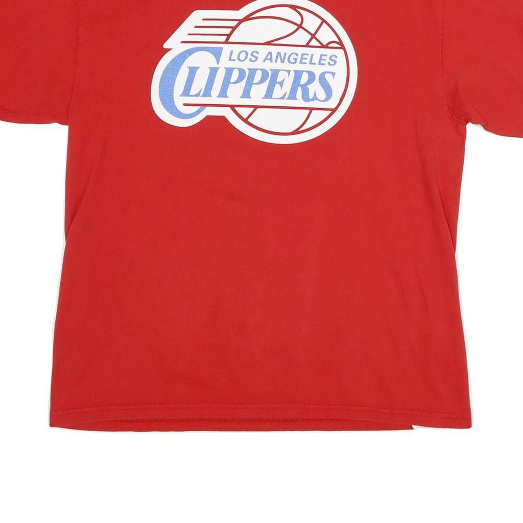 MAJESTIC Mens Red Los Angeles Clippers T-Shirt L Short Sleeve Crew Neck