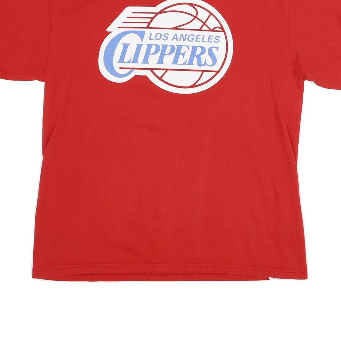 MAJESTIC Mens Red Los Angeles Clippers T-Shirt L Short Sleeve Crew Neck