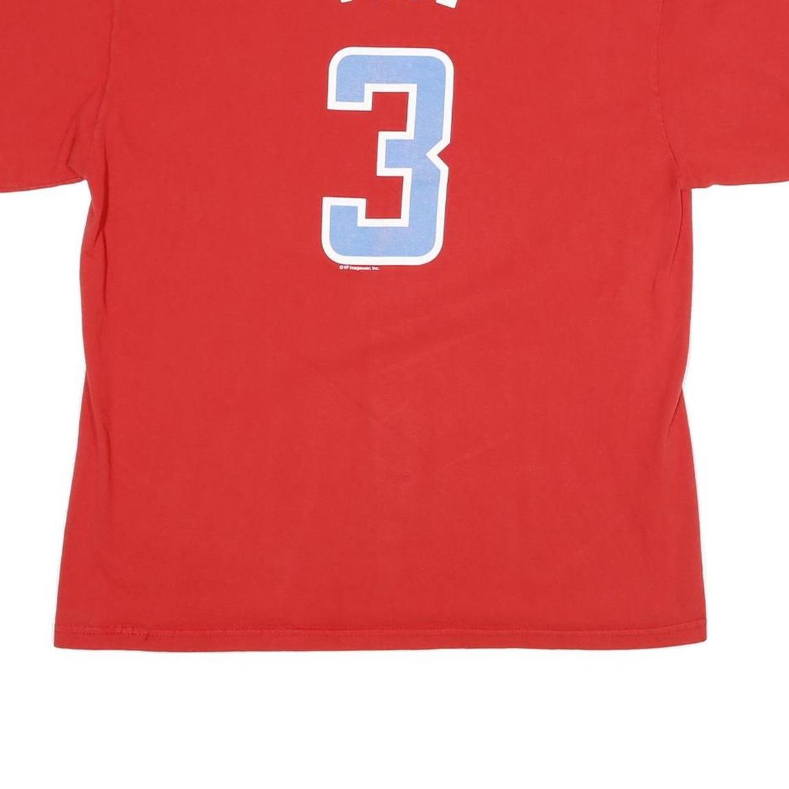 MAJESTIC Mens Red Los Angeles Clippers T-Shirt L Short Sleeve Crew Neck