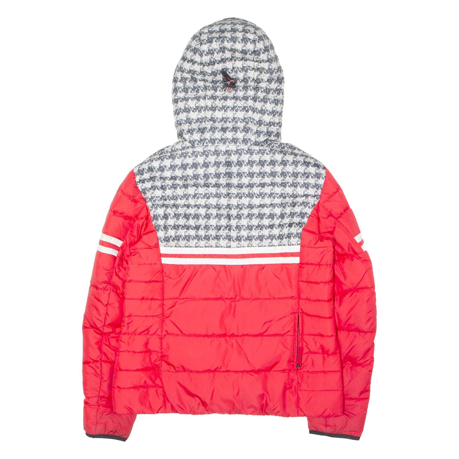 BOGNER Fire+Ice Womens Puffer Jacket Red Hooded Colourblock UK 14