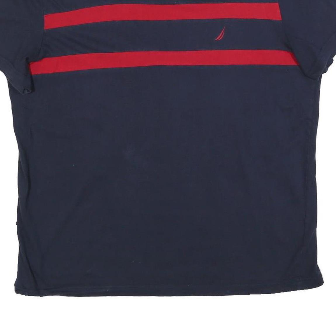 NAUTICA Mens Navy Blue & Red Graphic T-Shirt XL Short Sleeve Crew Neck