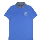 TOMMY HILFIGER Mens Blue Short Sleeve Plain S Cotton Blend Polo Shirt