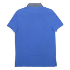TOMMY HILFIGER Mens Blue Short Sleeve Plain S Cotton Blend Polo Shirt