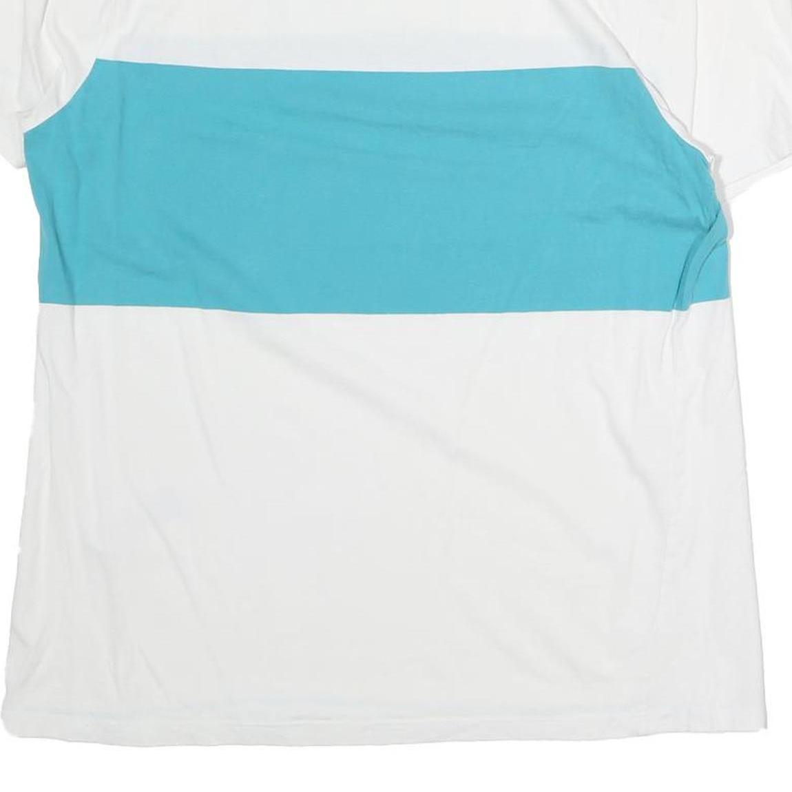 TOMMY HILFIGER Mens White & Blue Graphic T-Shirt M Short Sleeve Crew Neck Logo