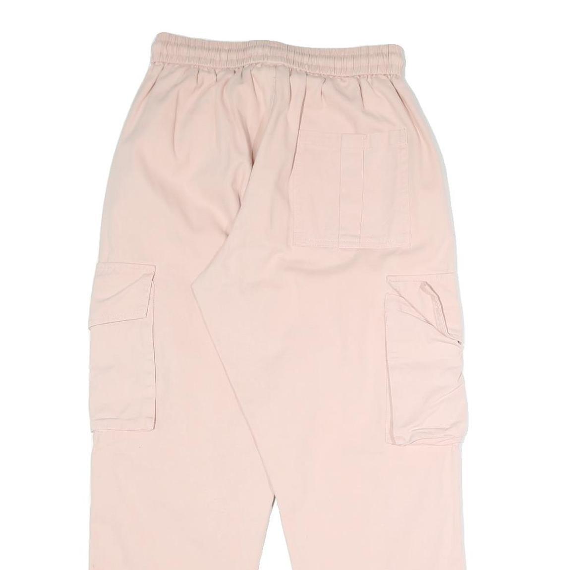 COURSEMYS Womens Cotton Blend Pink Relaxed Cargo Trousers W26 L27 Drawstring