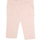 COURSEMYS Womens Cotton Blend Pink Relaxed Cargo Trousers W26 L27 Drawstring