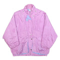 Womens Pink Purple Zip Jacket M Polyester Blend Plain Casual Outerwear
