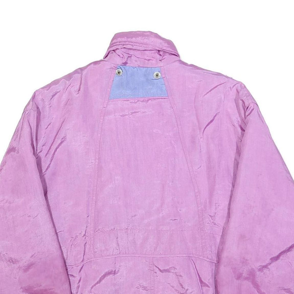 Womens Pink Purple Zip Jacket M Polyester Blend Plain Casual Outerwear