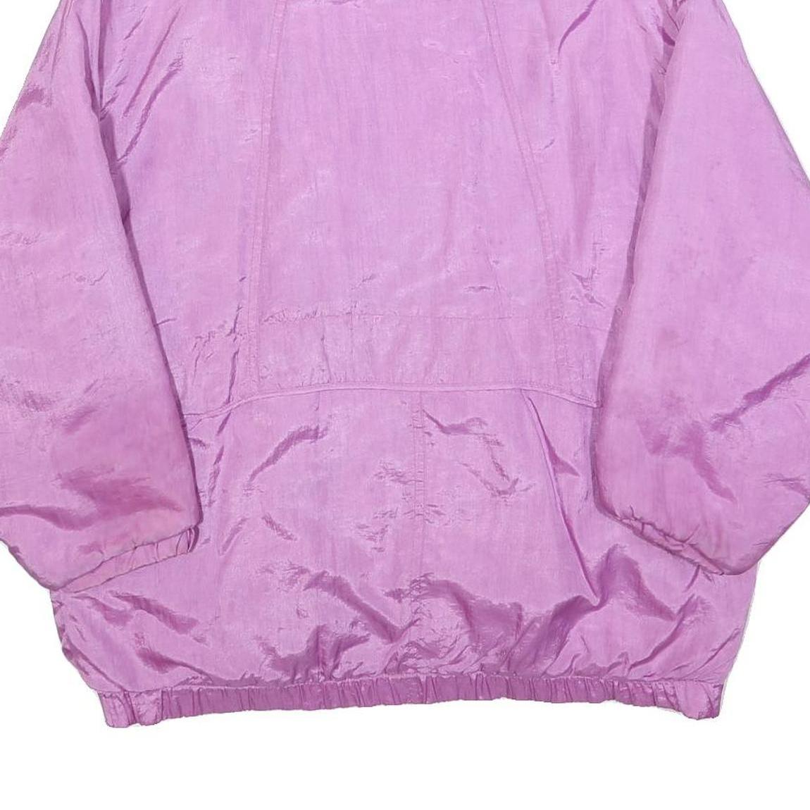 Womens Pink Purple Zip Jacket M Polyester Blend Plain Casual Outerwear
