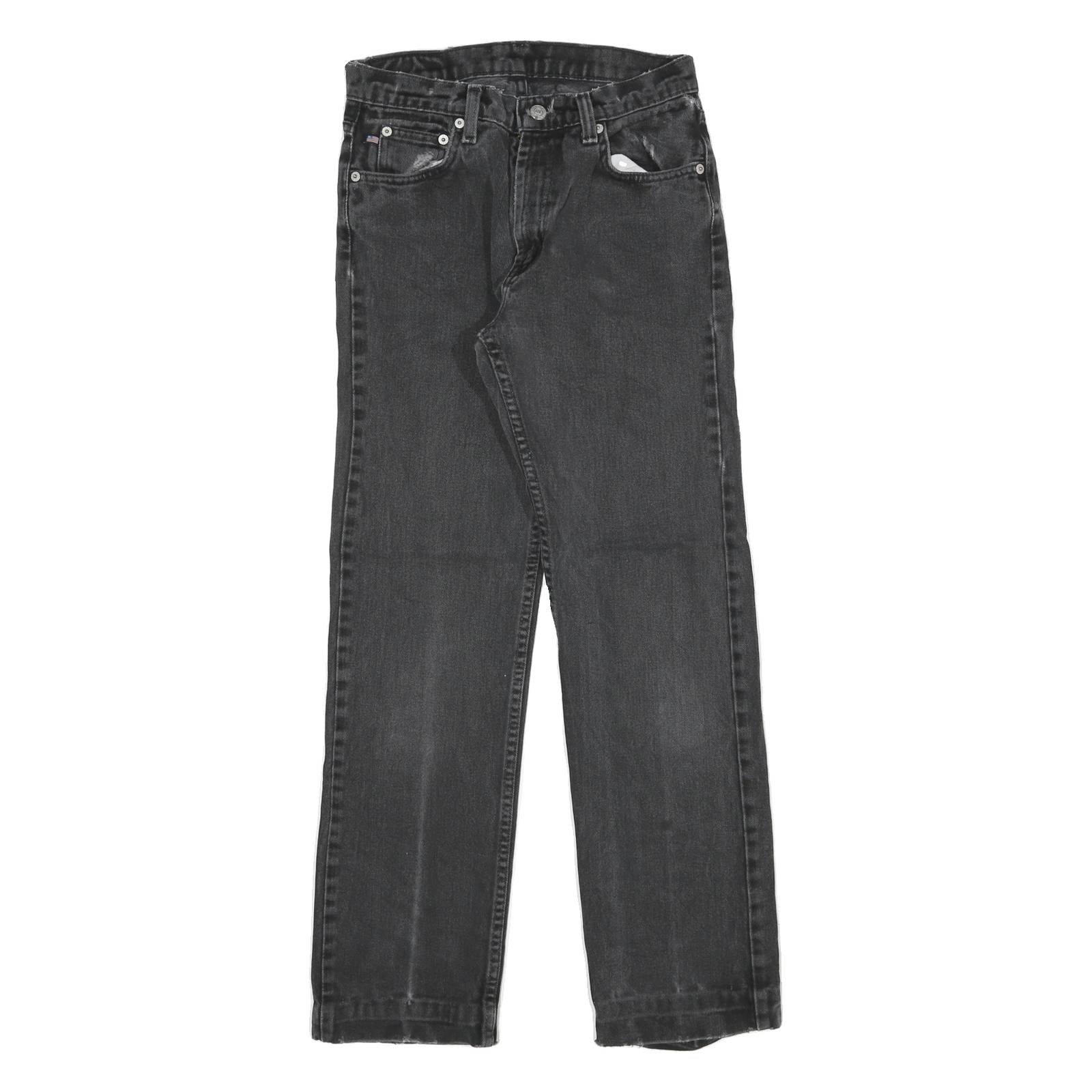 RALPH LAUREN Womens Slim Black Denim Jeans W25 L28 Stylish Cotton Blend Zip