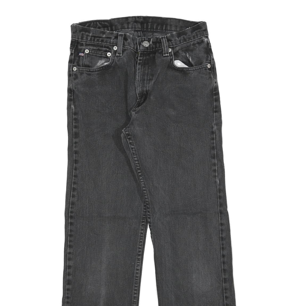 RALPH LAUREN Womens Slim Black Denim Jeans W25 L28 Stylish Cotton Blend Zip