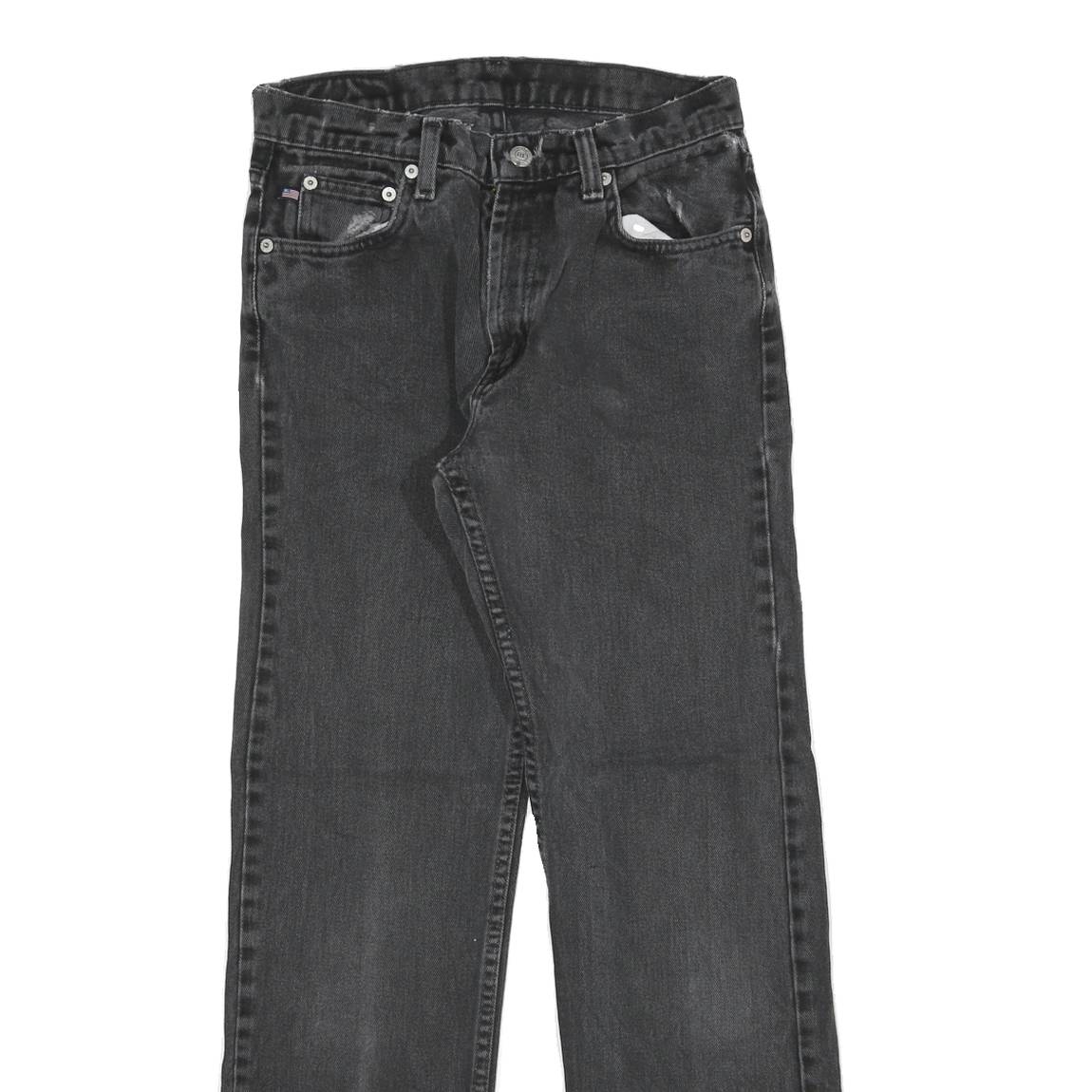 RALPH LAUREN Womens Slim Black Denim Jeans W25 L28 Stylish Cotton Blend Zip