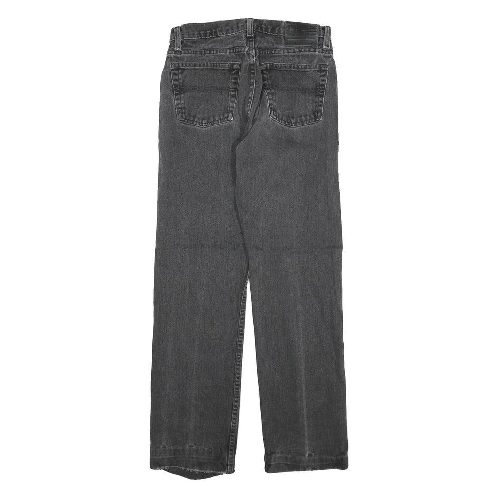 RALPH LAUREN Womens Slim Black Denim Jeans W25 L28 Stylish Cotton Blend Zip