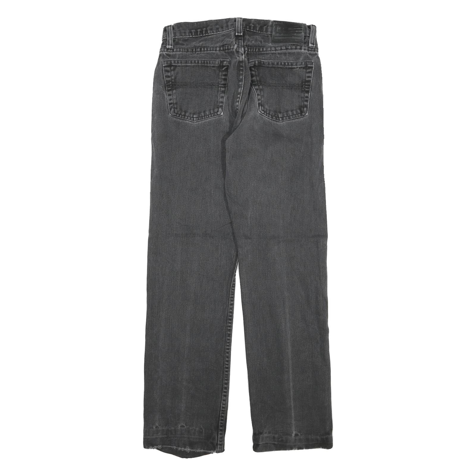 RALPH LAUREN Womens Slim Black Denim Jeans W25 L28 Stylish Cotton Blend Zip