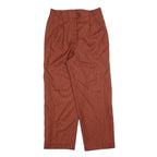 Mens Regular Fit Rust Check Zip Closure Trousers W30 L30 Classic Straight