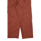 Mens Regular Fit Rust Check Zip Closure Trousers W30 L30 Classic Straight