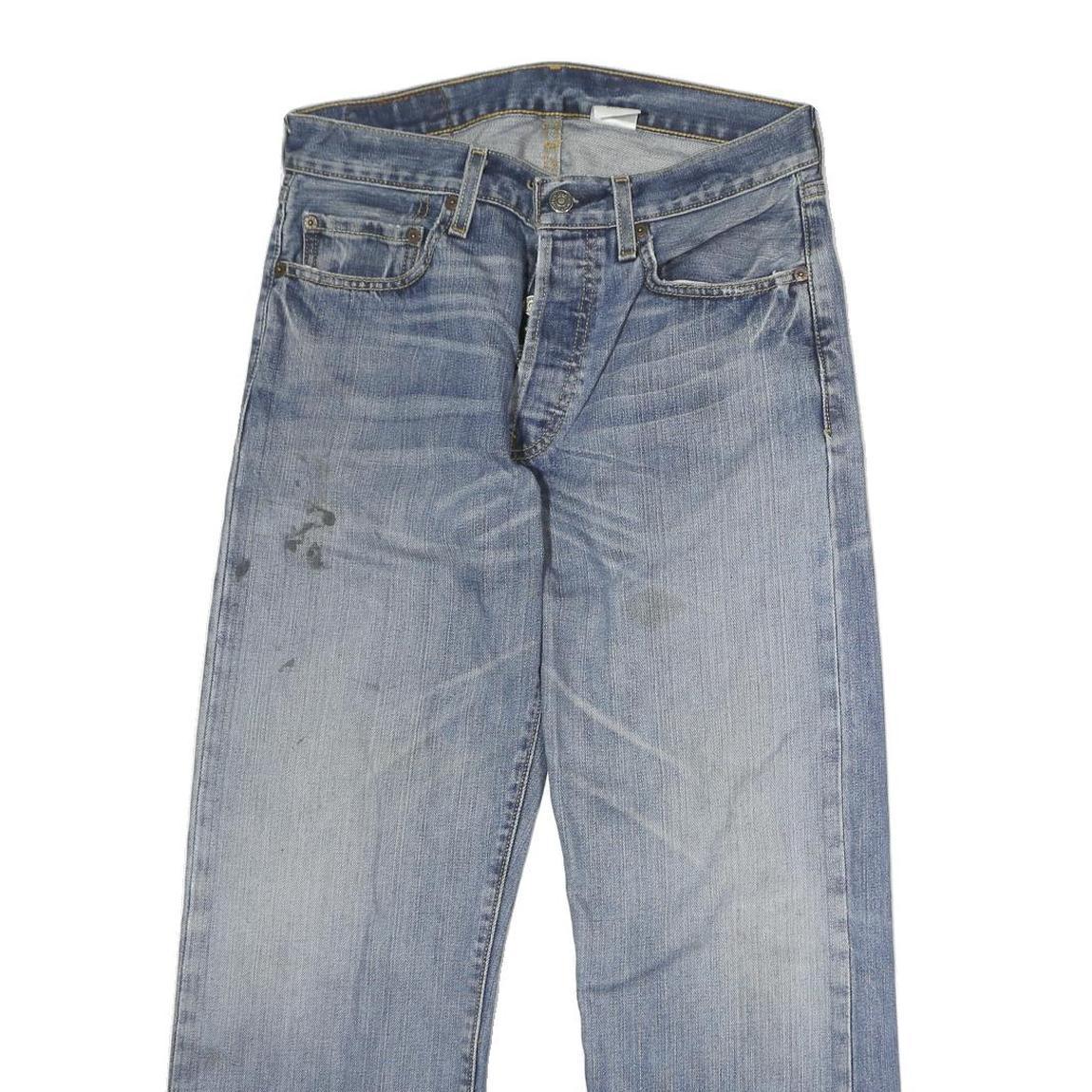 LEVI'S 501 Mens Jeans Blue Regular Straight Denim Medium W32 L27 Classic Button