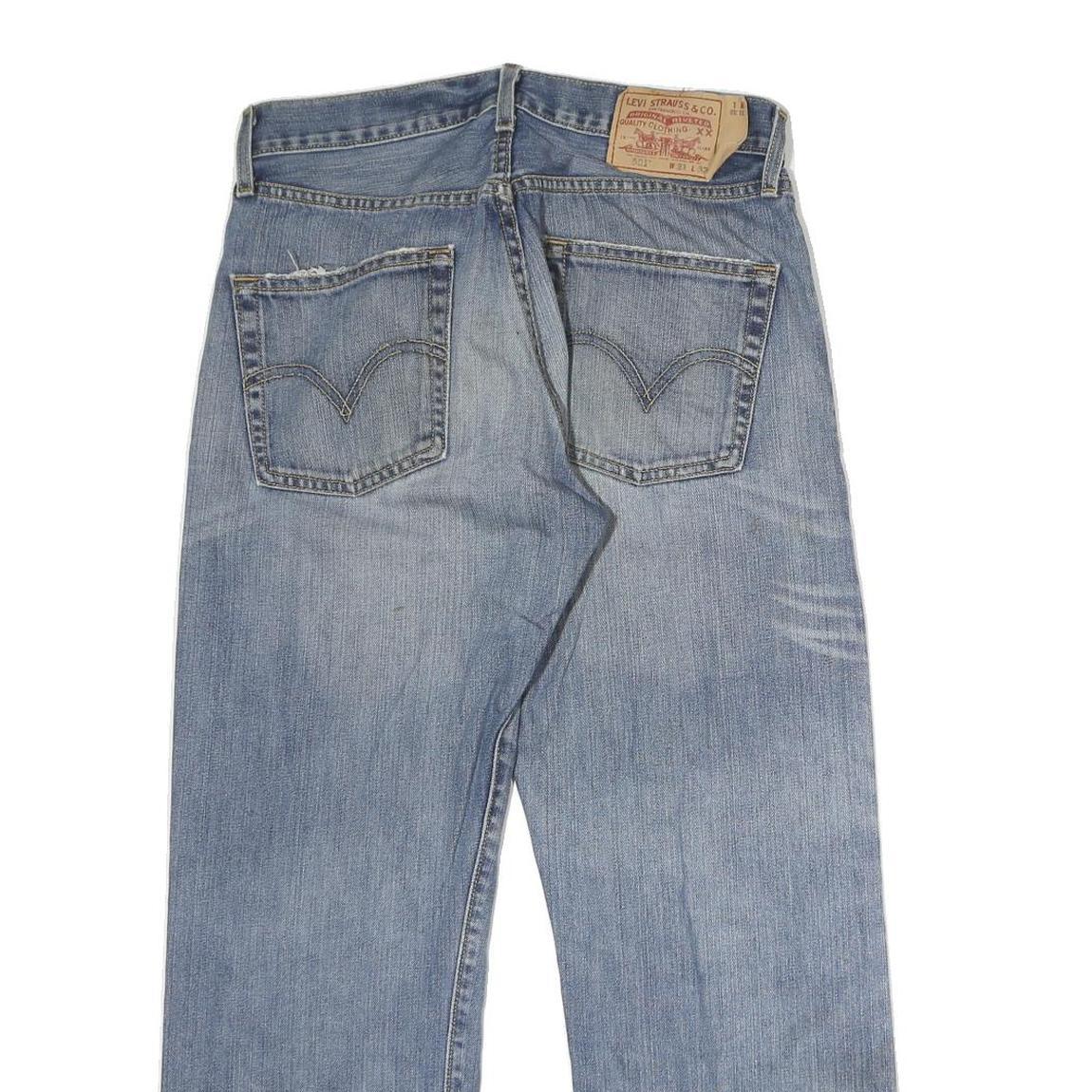 LEVI'S 501 Mens Jeans Blue Regular Straight Denim Medium W32 L27 Classic Button