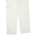 DICKIES Mens Regular Fit White Cotton Blend Denim Jeans W34 L27 Workwear Zip