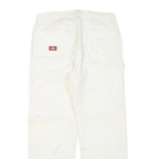 DICKIES Mens Regular Fit White Cotton Blend Denim Jeans W34 L27 Workwear Zip