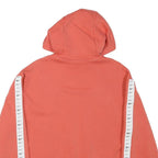 REEBOK Womens Orange Cotton Blend Pullover Hoodie S Branded Stripe Sleeve