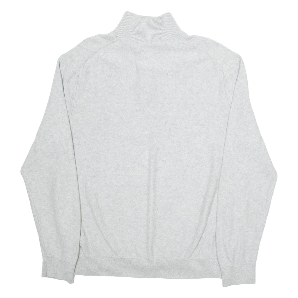 NAUTICA Mens Jumper Grey 1/4 Zip Tight Knit L
