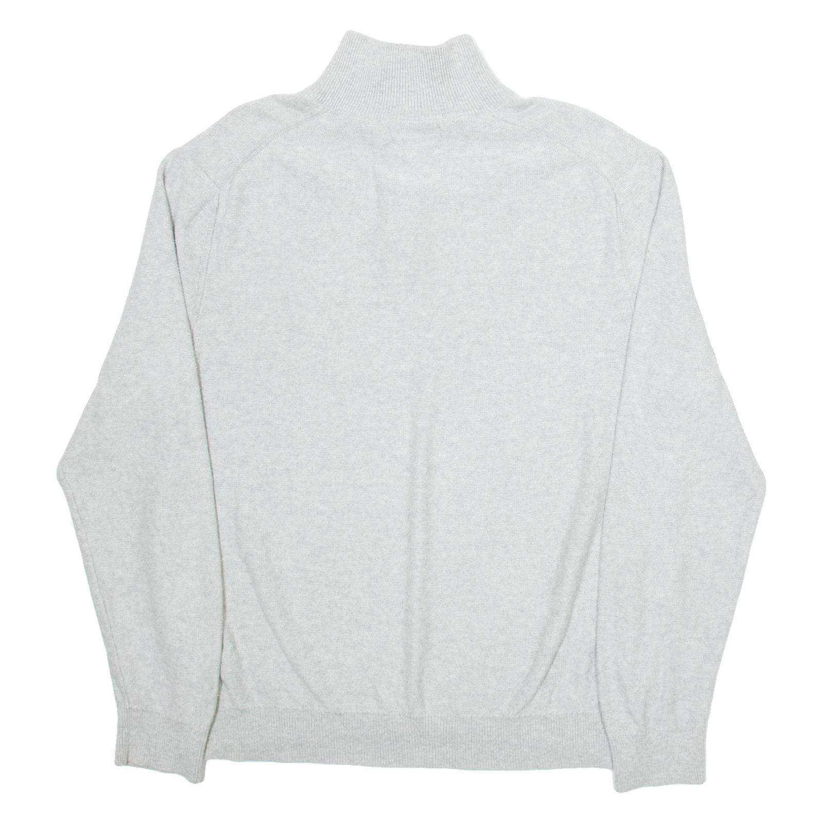 NAUTICA Mens Jumper Grey 1/4 Zip Tight Knit L
