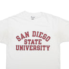 CHAMPION Mens White San Diego State University Graphic T-Shirt L Short Sleeve