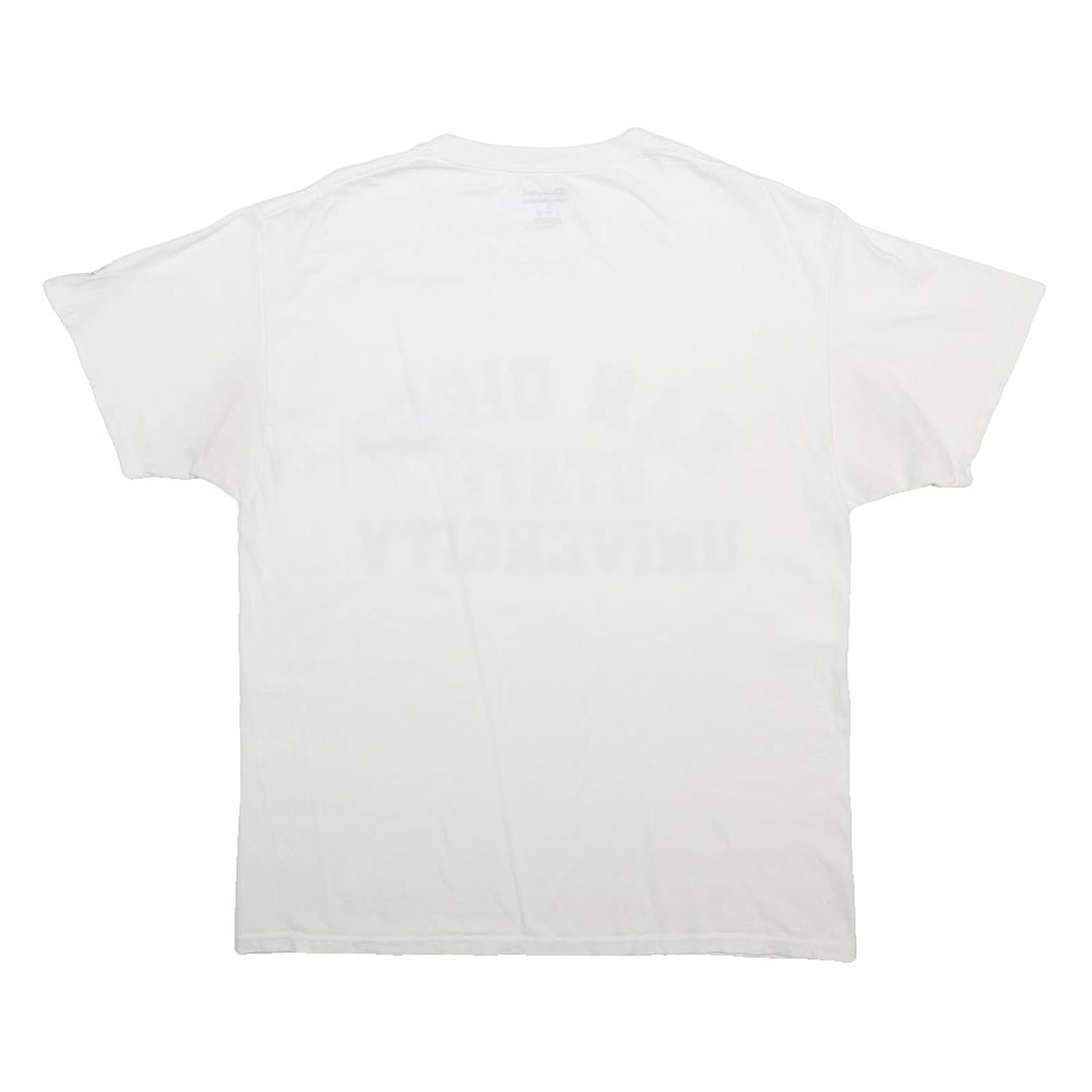 CHAMPION Mens White San Diego State University Graphic T-Shirt L Short Sleeve